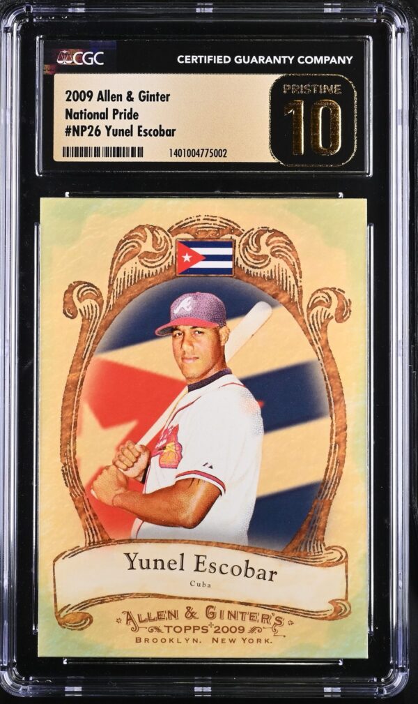 CGC Cards | Pristine 10 | MLB Baseball 2009 Allen & Ginter National Pride NP26 Yunel Escobar