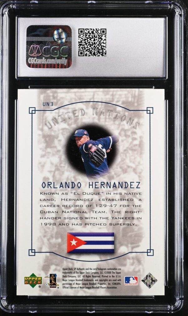 CGC Cards | Mint +9.5 | Baseball 2000 SP Authentic United Nations UN3 Orlando Hernandez (Graded)