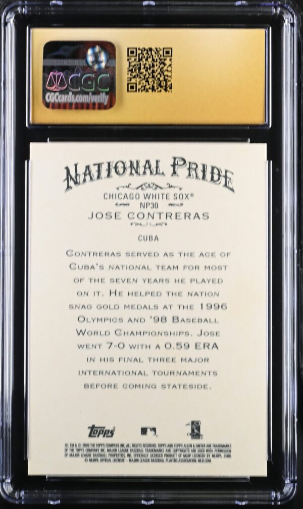 CGC Cards | Graded Pristine 10 | MLB Baseball 2009 Allen & Ginter National Pride NP30 Jose Contreras